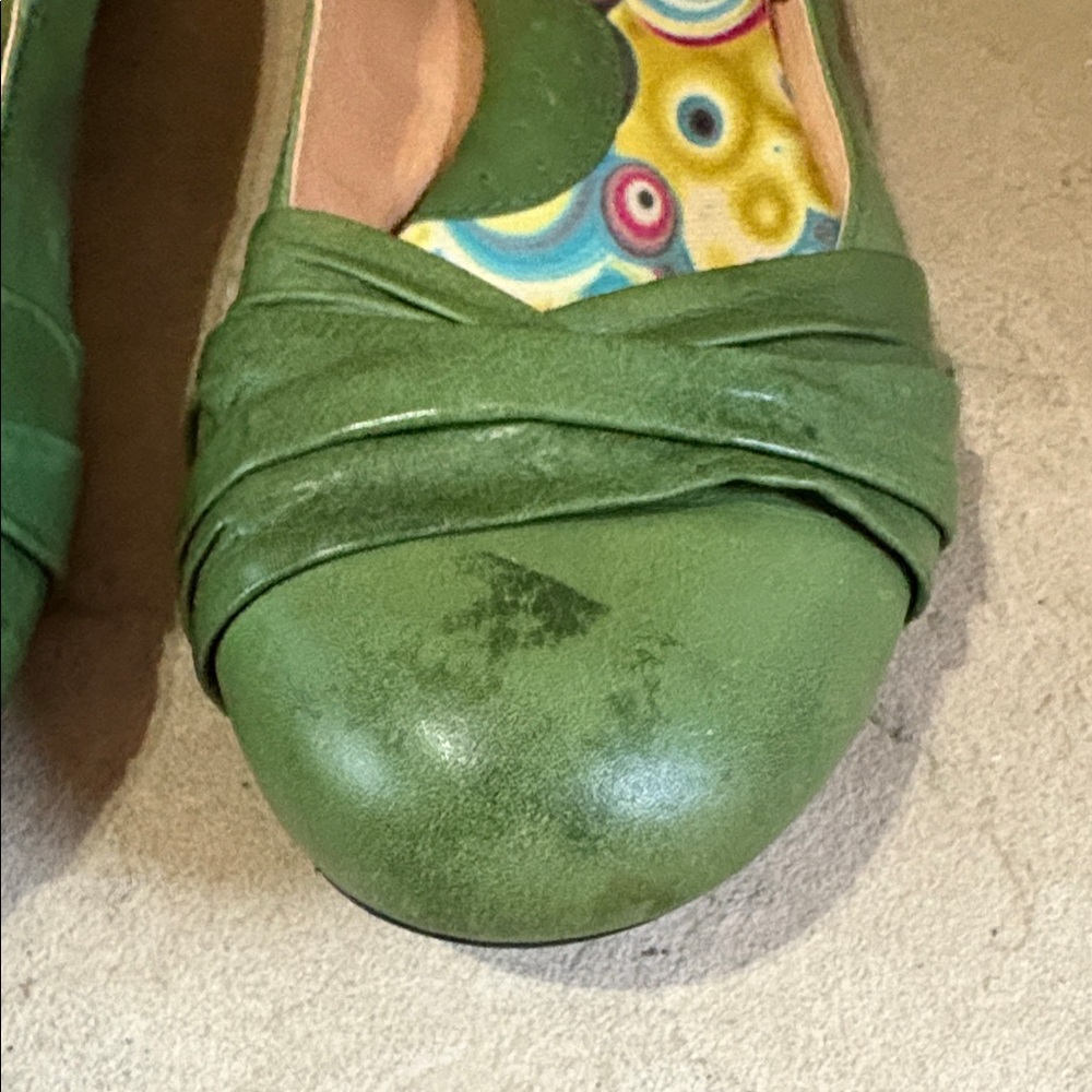 Born sz 9 green leather slip on loafers - Picture 4 of 11